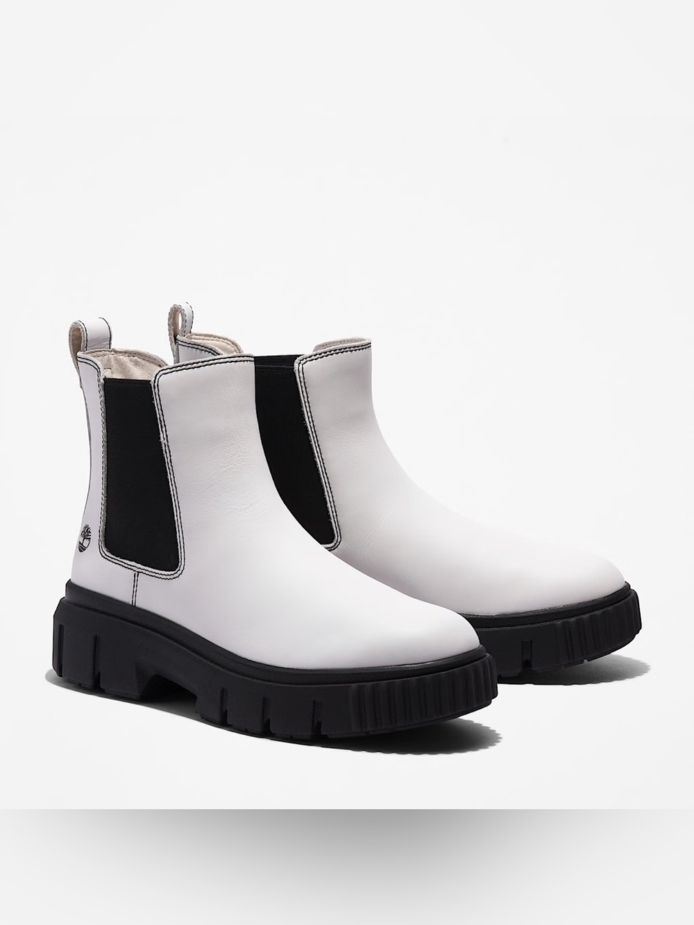 Timberland Greyfield White Leather Waterproof Chunky Lug Chelsea Boots Size 8.5